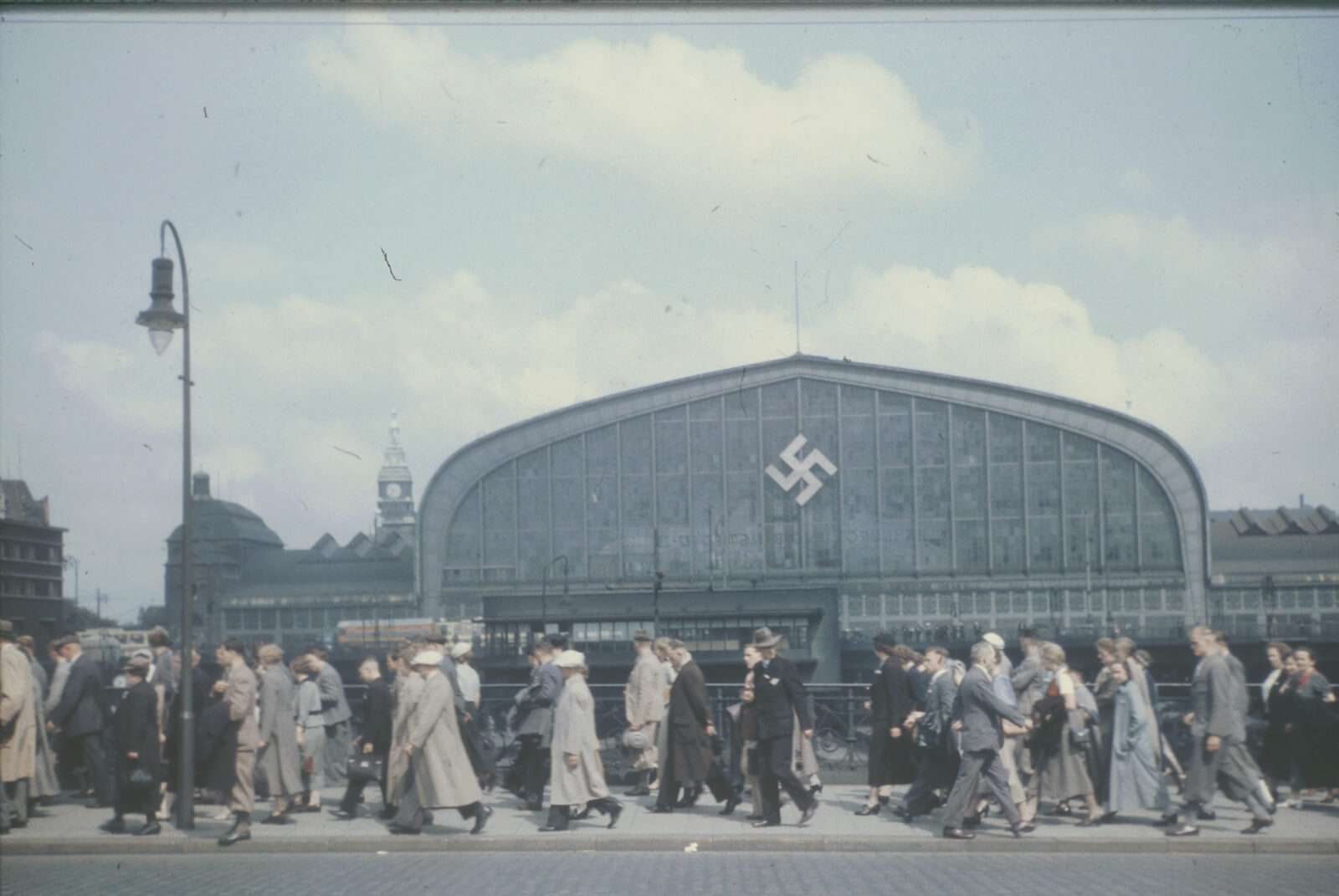Hamburg Central Station with Swastika