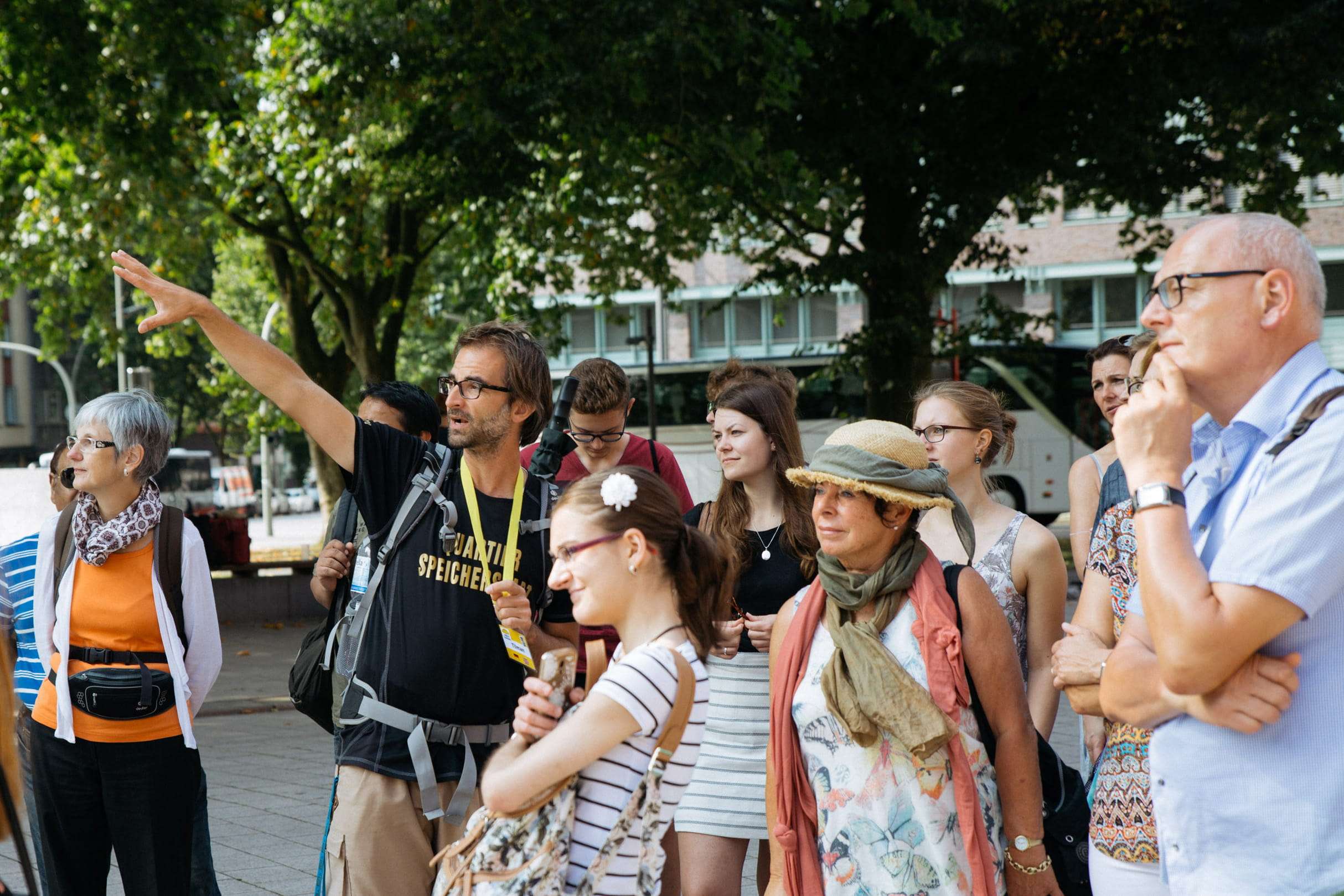 passionate guide on a walking tour